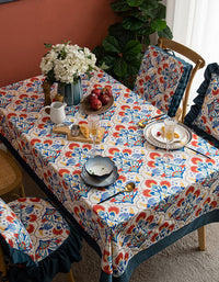 Morocco Style Flower Print Tablecloth