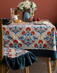 Morocco Style Flower Print Tablecloth