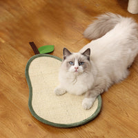 Tapis à gratter en sisal naturel en forme de poire pour chat