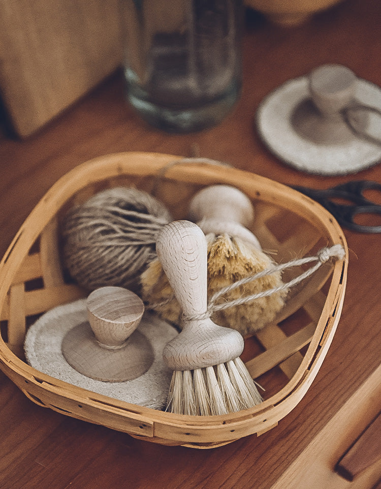 Brosse à vaisselle en soie de sisal naturel pour la cuisine