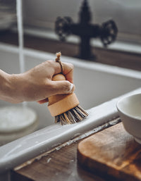 Brosse à vaisselle en soie de sisal naturel pour la cuisine