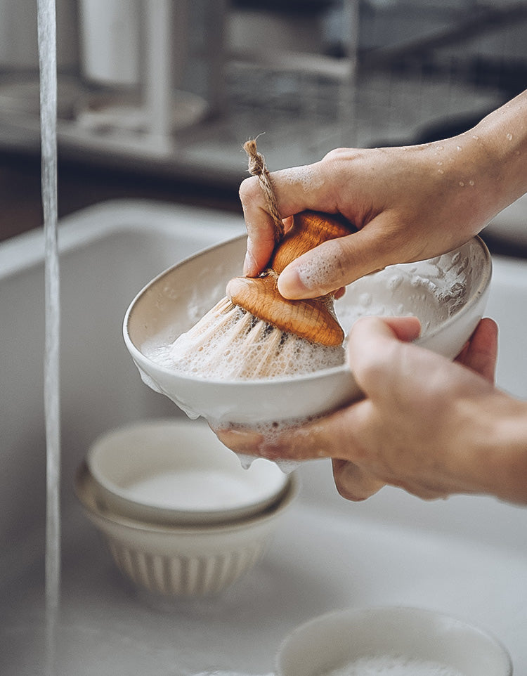 Brosse à vaisselle en soie de sisal naturel pour la cuisine