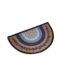 Tapis de porte tissé antidérapant et absorbant en demi-cercle