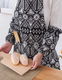 Nordic Black White Apron with Sleeve Covers