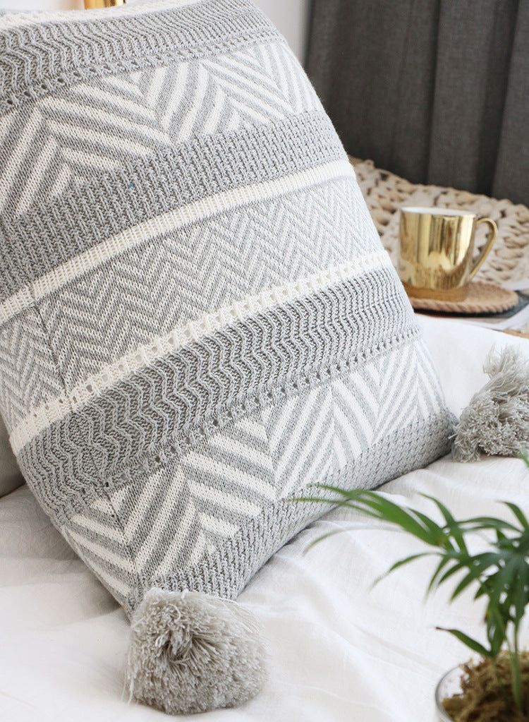 Nordic Style Knitted Square Cushion Cover