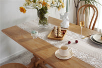 Nordic White Black Lace Table Runner