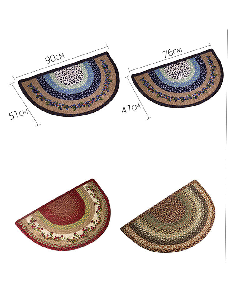 Non-slip Absorbent Semi-circle Woven Doorway Carpet