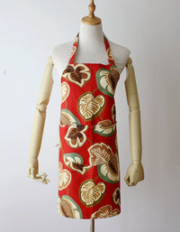 Pastoral Flower Print Cotton Cooking Apron