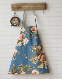 Delantal de cocina de algodón con estampado de flores estilo pastoral