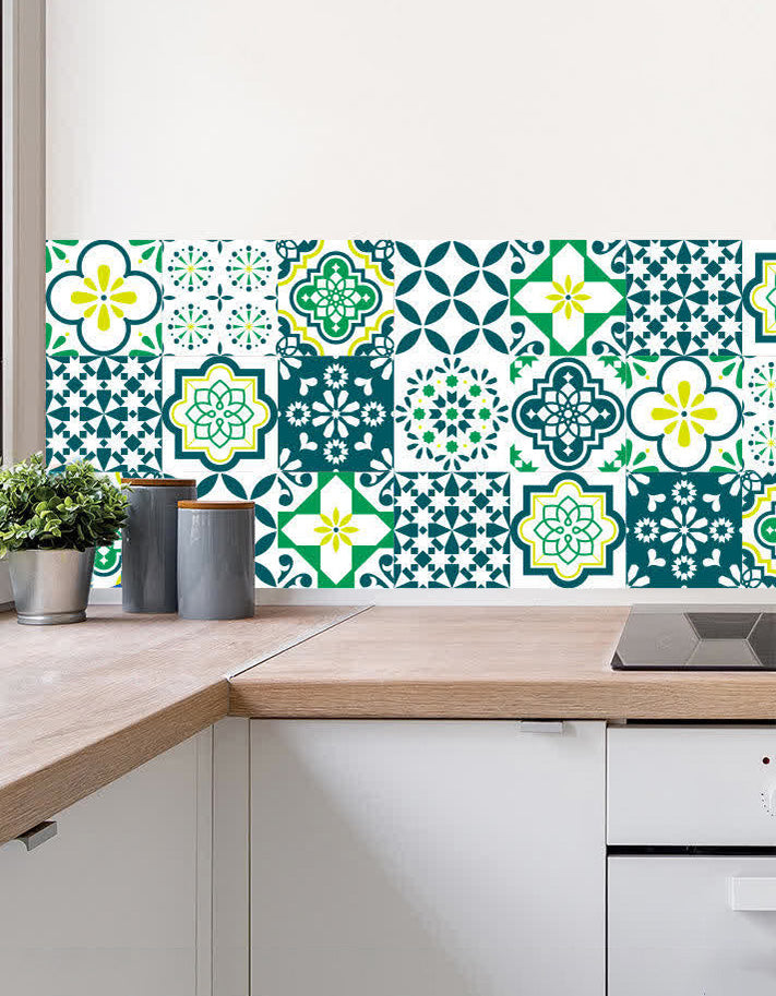 24 pegatinas de pared autoadhesivas impermeables de color verde para hacer tú mismo