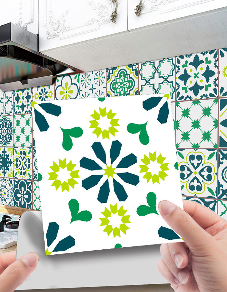 24 pegatinas de pared autoadhesivas impermeables de color verde para hacer tú mismo