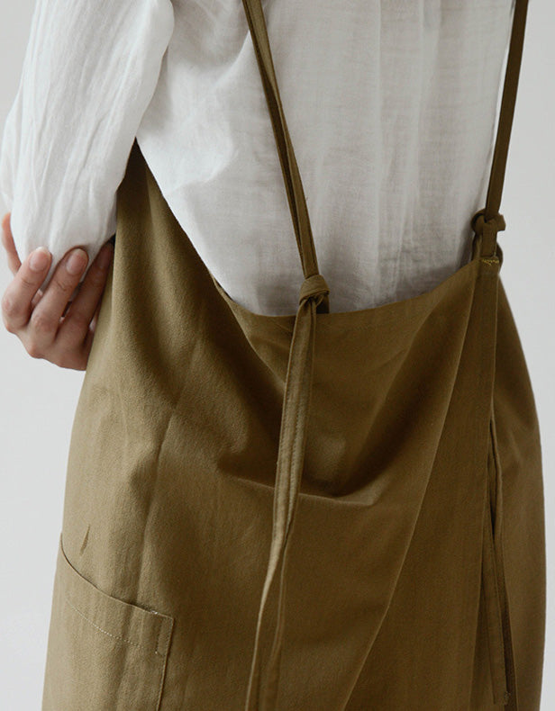 Simple Pure Cotton Waterproof Apron With Pockets