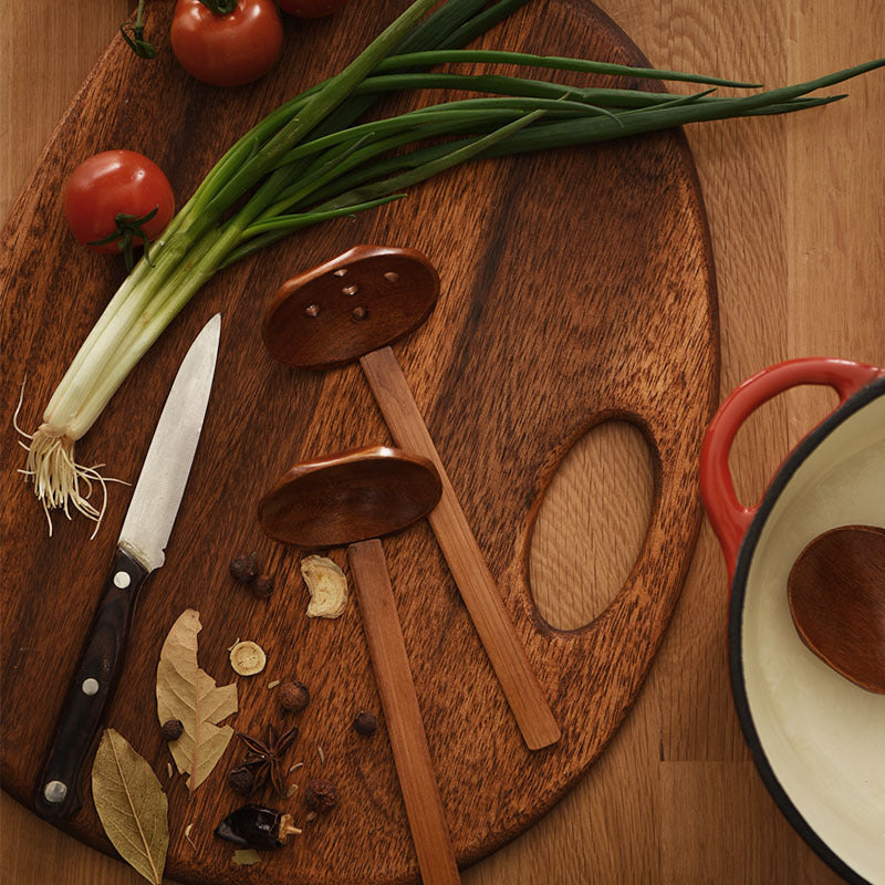 Solid Wood Bamboo Colander Spoon for Kitchen