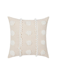 Housse de coussin à pompons de style ethnique bohème