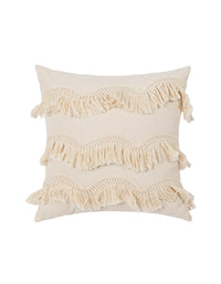 Housse de coussin à pompons de style ethnique bohème