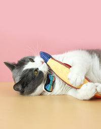 Jouet pour chat en forme de poisson et de fruits de mer qui broie les dents