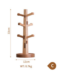 Portavasos de madera con forma de árbol