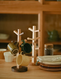 Tree-shaped Wooden Tea Cup Holder