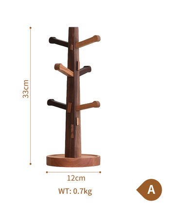 Portavasos de madera con forma de árbol