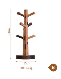 Portavasos de madera con forma de árbol