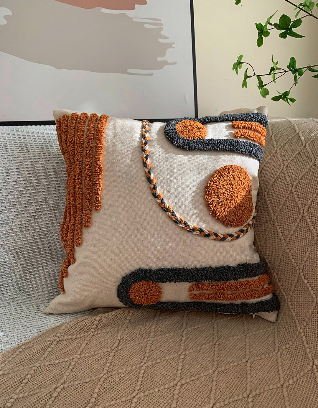 Housse de coussin de séjour bohème pour canapé